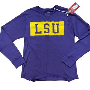 Original League Collegiate Outfitters LSU Waffle Tee Men’s Size L Purple Gold